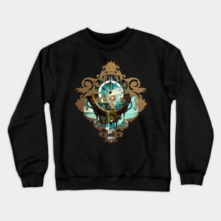 Fantastic steampunk sea clock Crewneck Sweatshirt